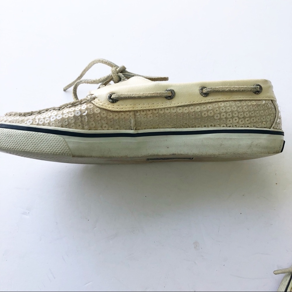 Sperry Shoes Top-Sider Women's Bahama Sequins Boat Shoe 9447160 Ivory Size 8.5 - Picture 5 of 8